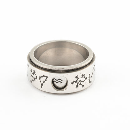 Anillo Anti-Estrés Deslizante Calendario Zodiacal