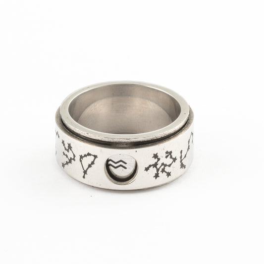 Anillo Anti-Estrés Deslizante Calendario Zodiacal