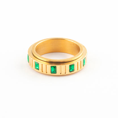 Anillo Anti-Estrés Deslizante Respiro Dorado