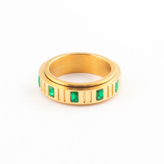 Anillo Anti-Estrés Deslizante Respiro Dorado