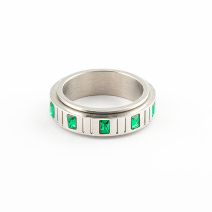 Anillo Anti-Estrés Deslizante Respiro Plateado
