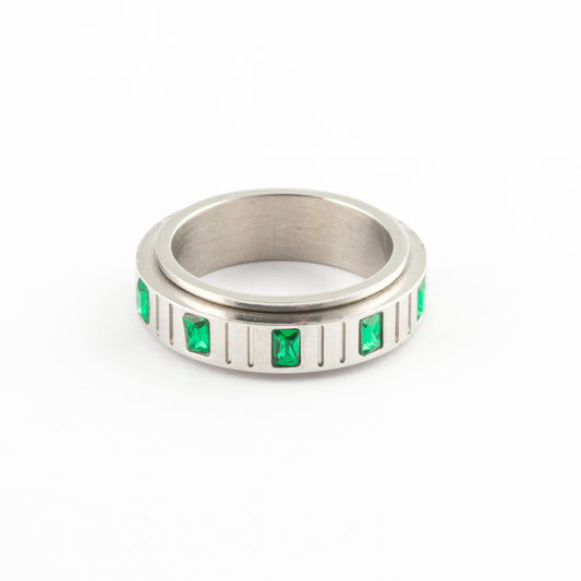 Anillo Anti-Estrés Deslizante Respiro Plateado