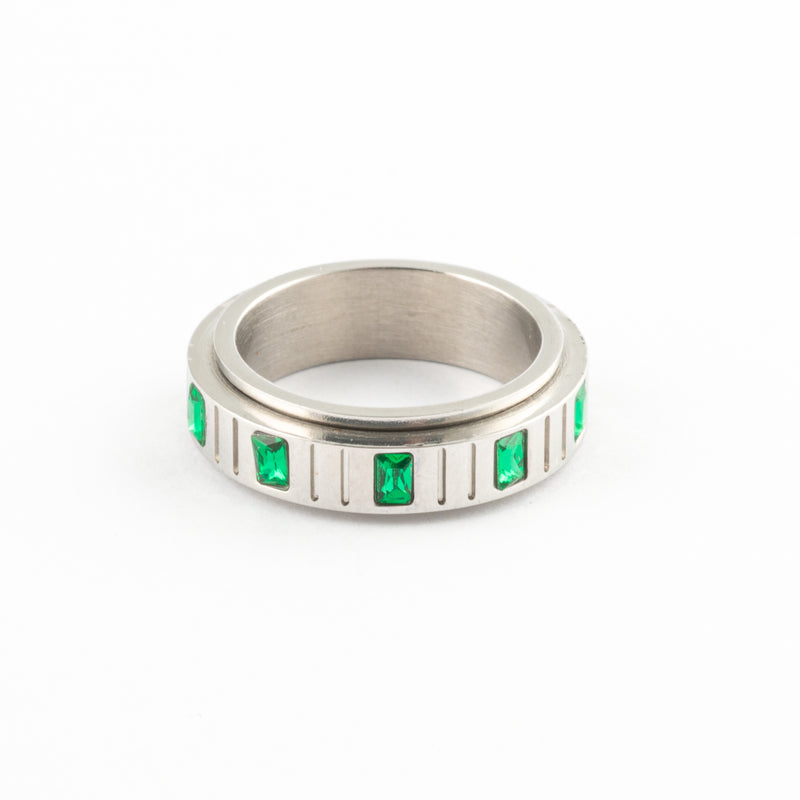 Anillo Anti-Estrés Deslizante Respiro Plateado