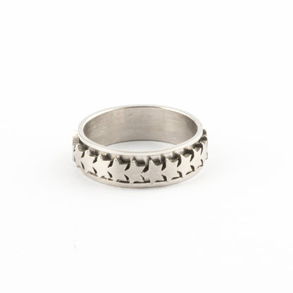 Anillo Anti-Estrés Deslizante Estrellas Carved