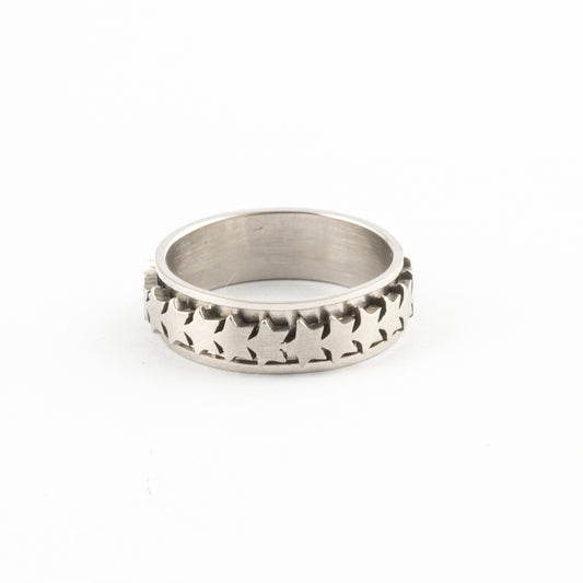 Anillo Anti-Estrés Deslizante Estrellas Carved