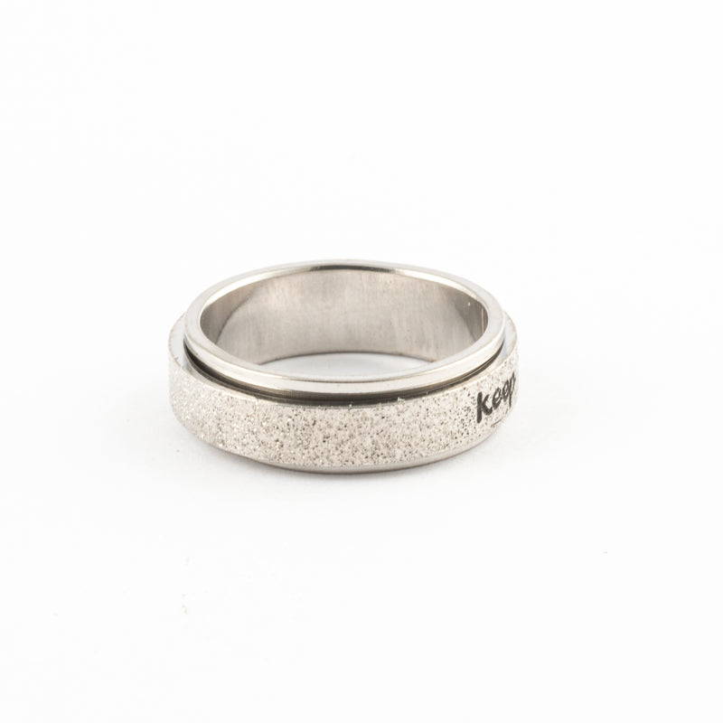 Anillo Anti-Estrés Deslizante Keep fuck*ng going Plateado