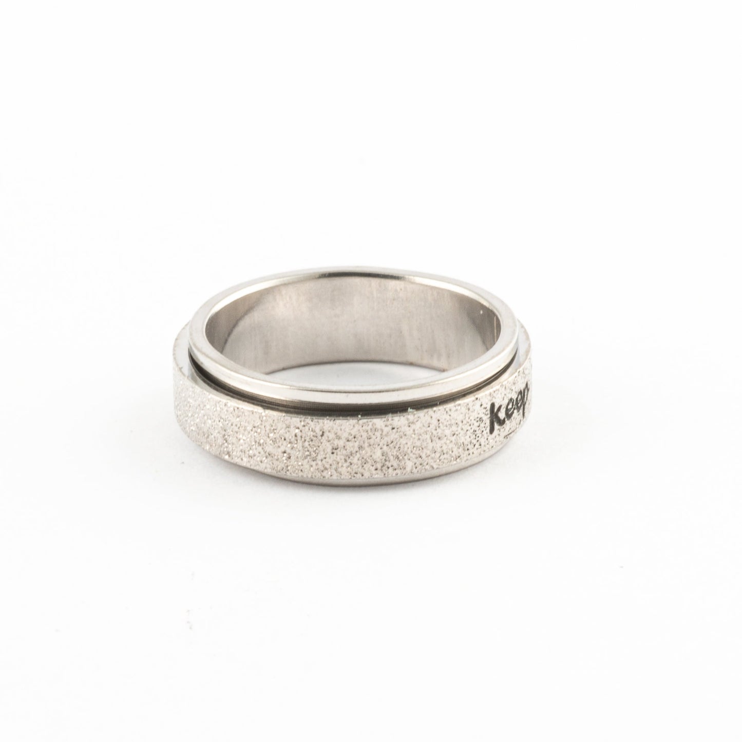 Anillo Anti-Estrés Deslizante Keep fuck*ng going Plateado