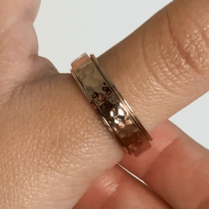 Anillo Deslizante Hammered Oro Rosa