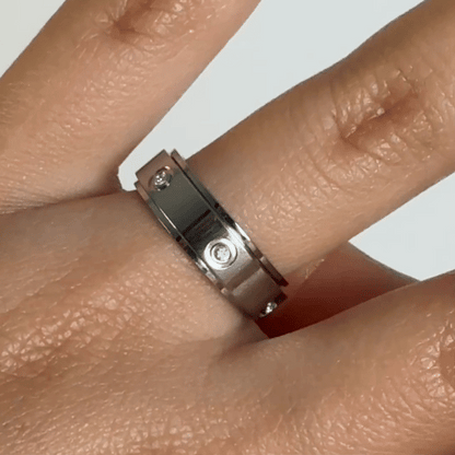 Anillo Deslizante Insertos Zirconias Plateado