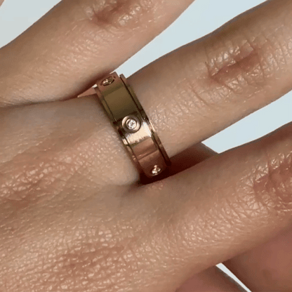 Anillo Deslizante Insertos Zirconias Oro Rosa