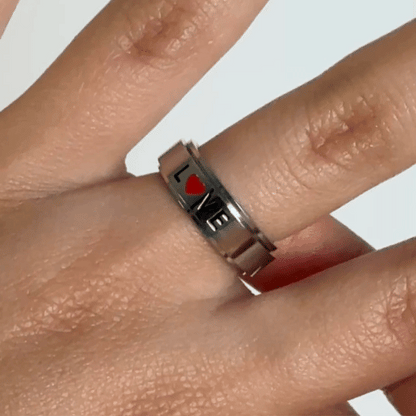 Anillo Deslizante Love Plateado