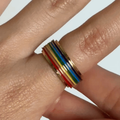 Anillo Deslizante Arcoiris Dorado