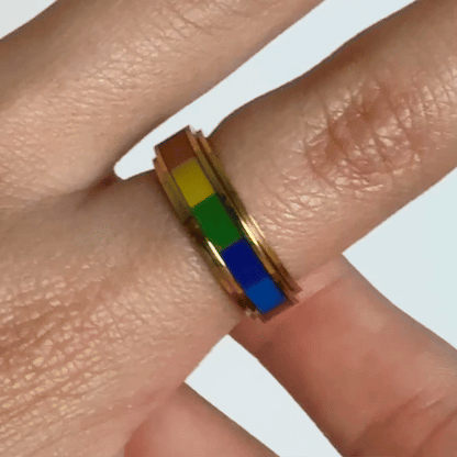 Anillo Deslizante Multicolor Dorado