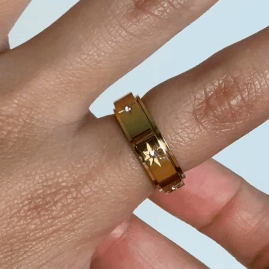 Anillo Deslizante Estrella Norte Dorado