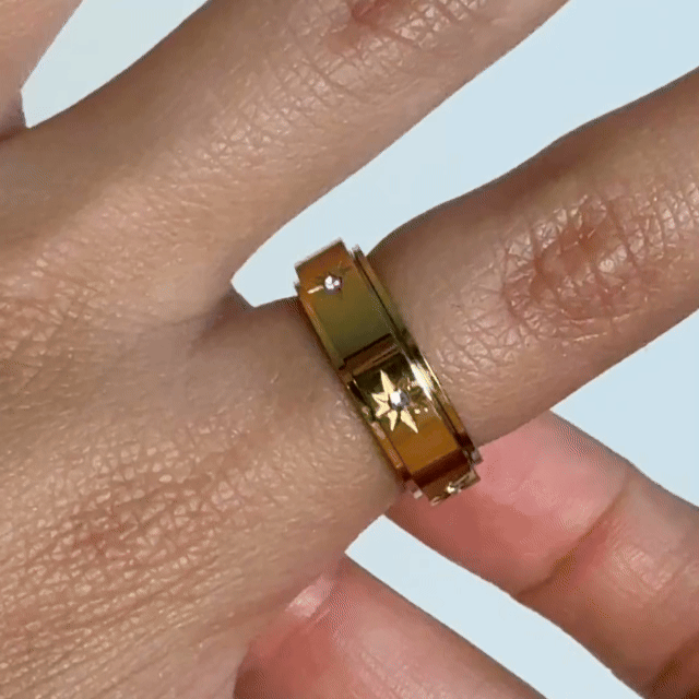 Anillo Deslizante Estrella Norte Dorado