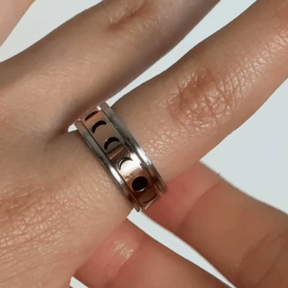 Anillo Deslizante Fases Lunares Bicolor