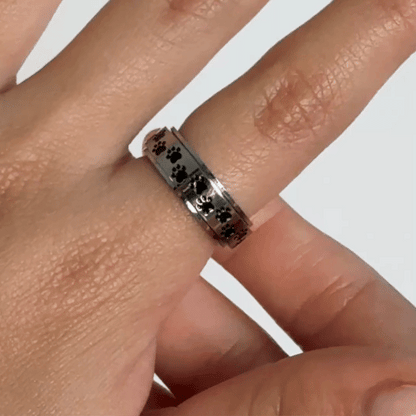 Anillo Deslizante Patitas de Perro 2 Plateado