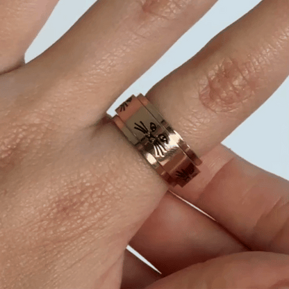 Anillo Deslizante Gatito Oro Rosa
