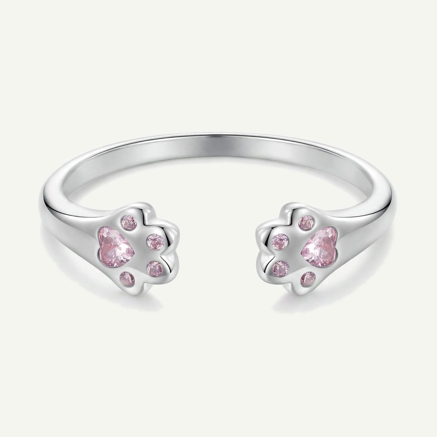 Anillo Plata S925 Patitas Cuarzo Rosa