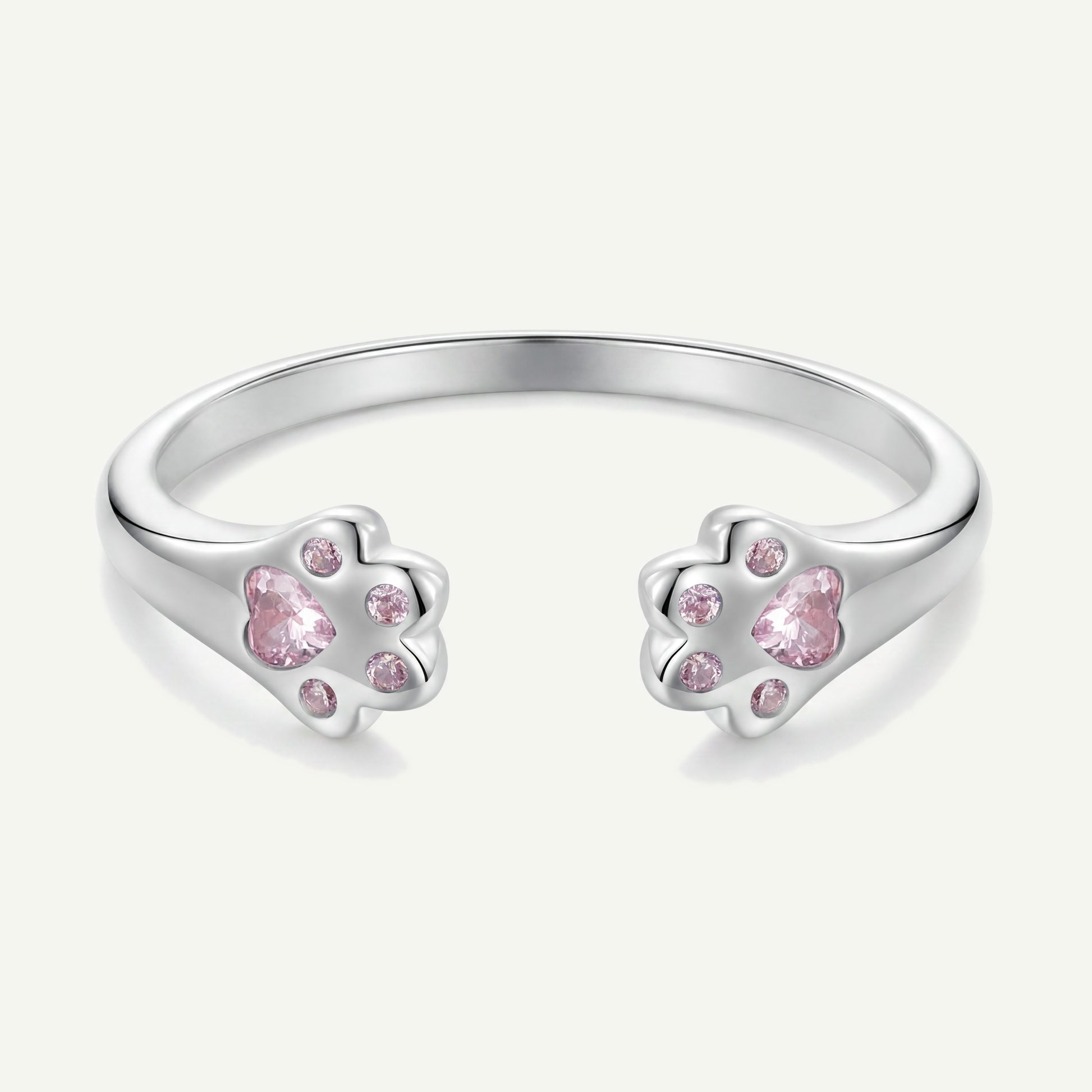 Anillo Plata S925 Patitas Cuarzo Rosa