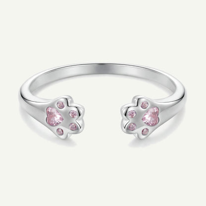 Anillo Plata S925 Patitas Cuarzo Rosa
