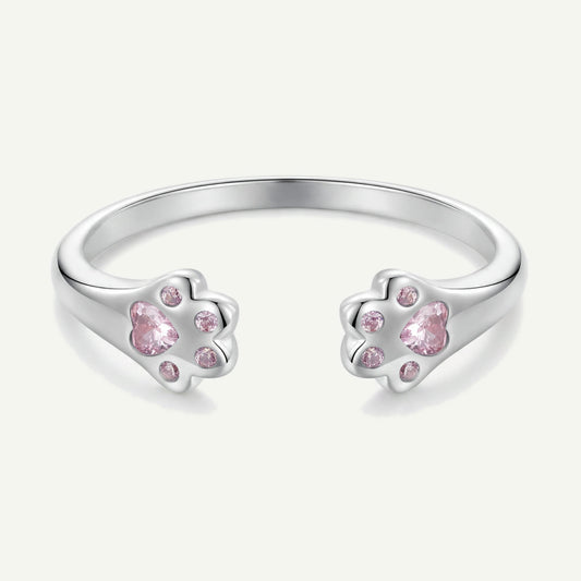 Anillo Plata S925 Patitas Cuarzo Rosa