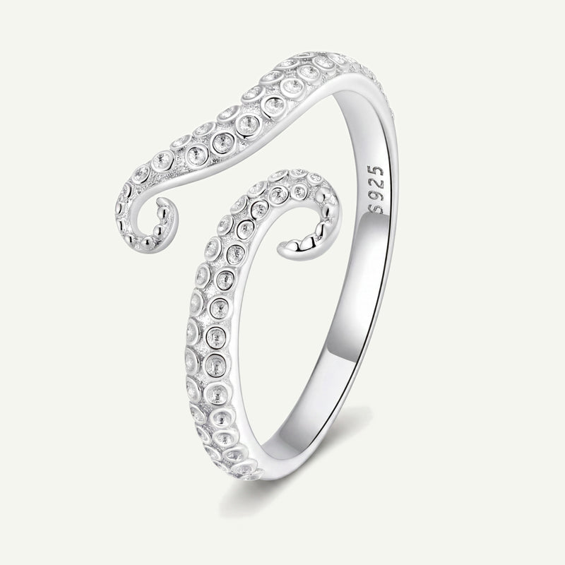 Anillo Plata S925 Tentáculos Pulpo