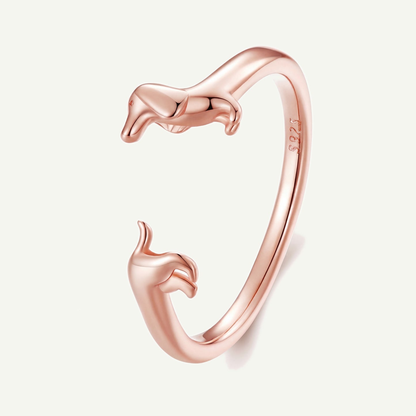 Anillo Oro Rosa Plata S925 Salchicha