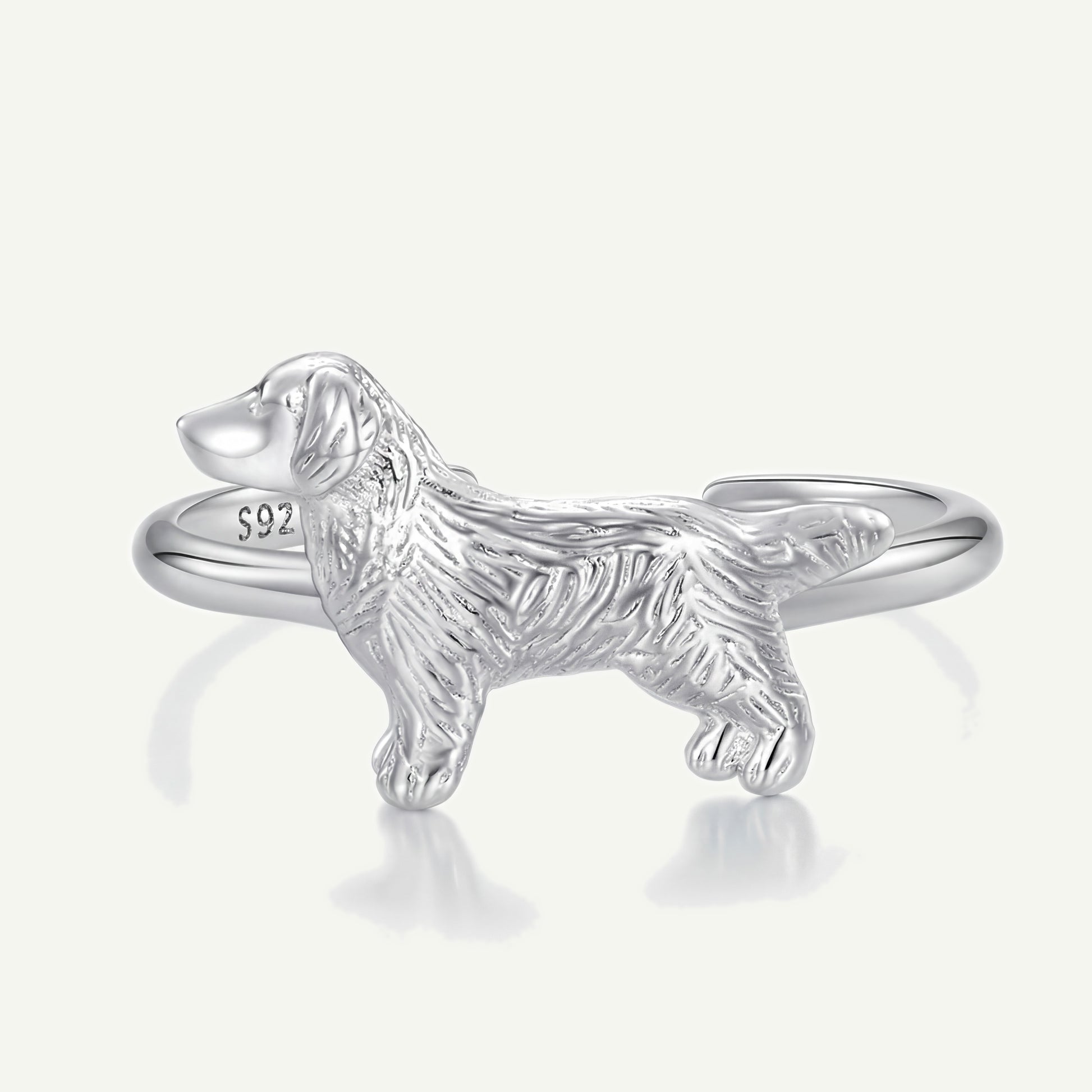 Anillo Plata S925 Golden Retriever