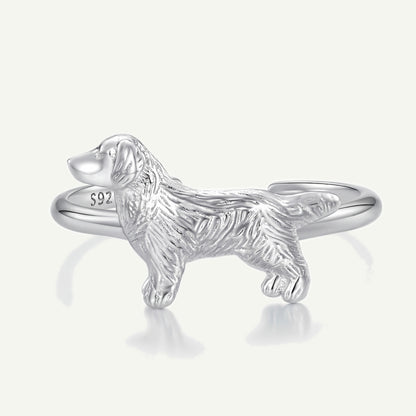 Anillo Plata S925 Golden Retriever
