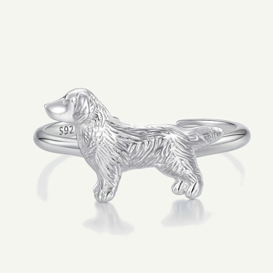Anillo Plata S925 Golden Retriever