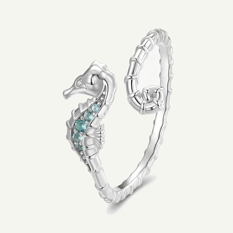 Anillo Plata S925 Caballito de Mar