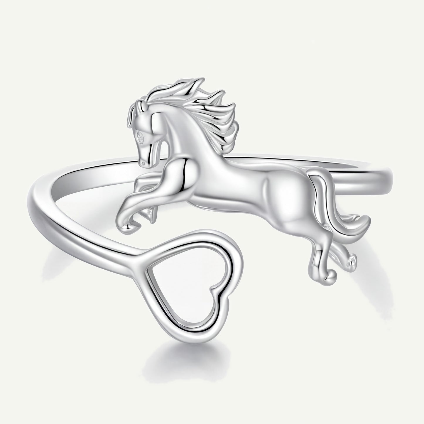 Anillo Plata S925 Caballo Galopante