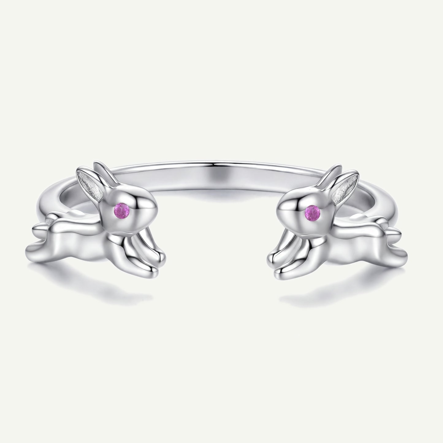 Anillo Plata S925 Conejitos Saltarines