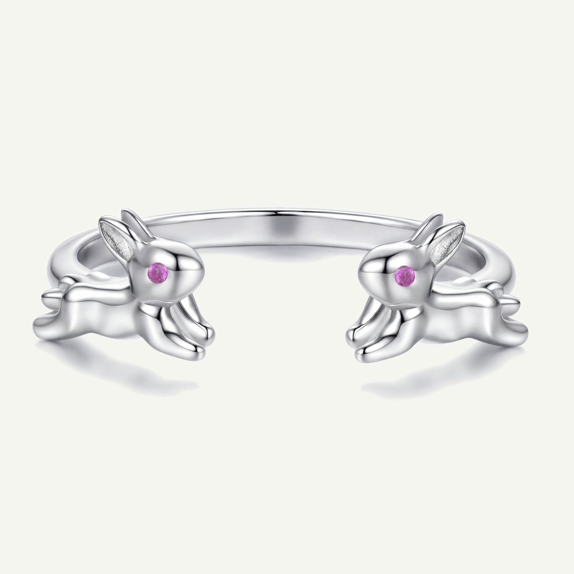 Anillo Plata S925 Conejitos Saltarines
