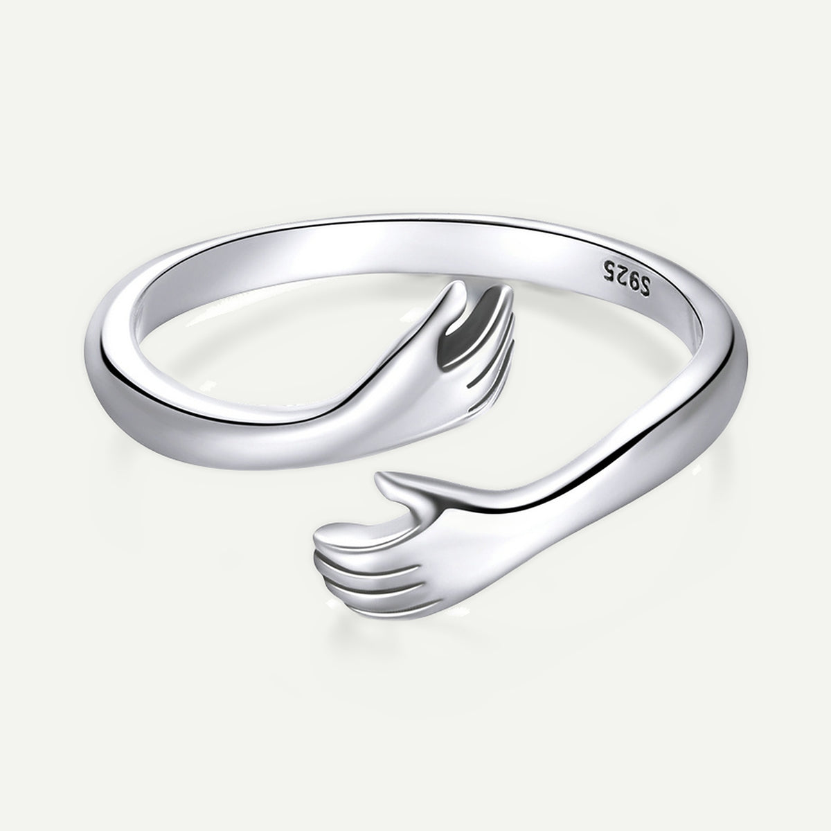 Anillo Plata S925 Manos Abrazo