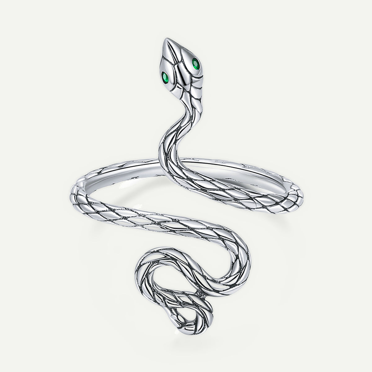 Anillo Plata S925 Serpiente Espiral