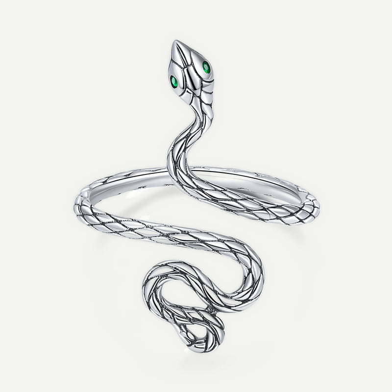 Anillo Plata S925 Serpiente Espiral