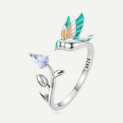 Anillo Plata S925 Martín Pescador Turquesa