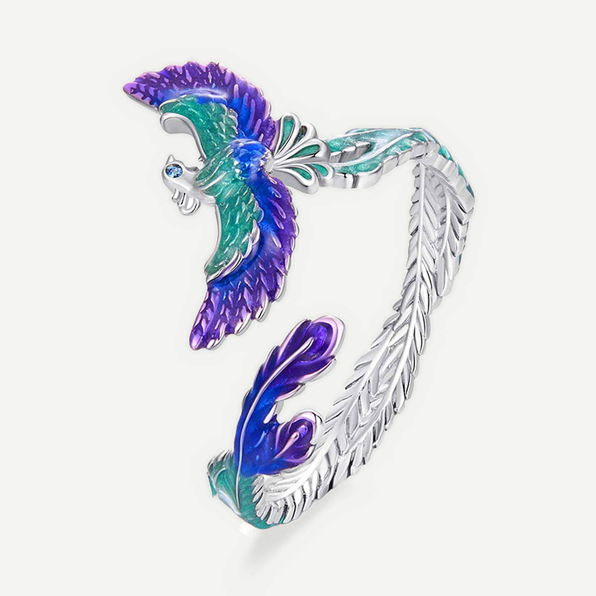 Anillo Plata S925 Fénix Morado