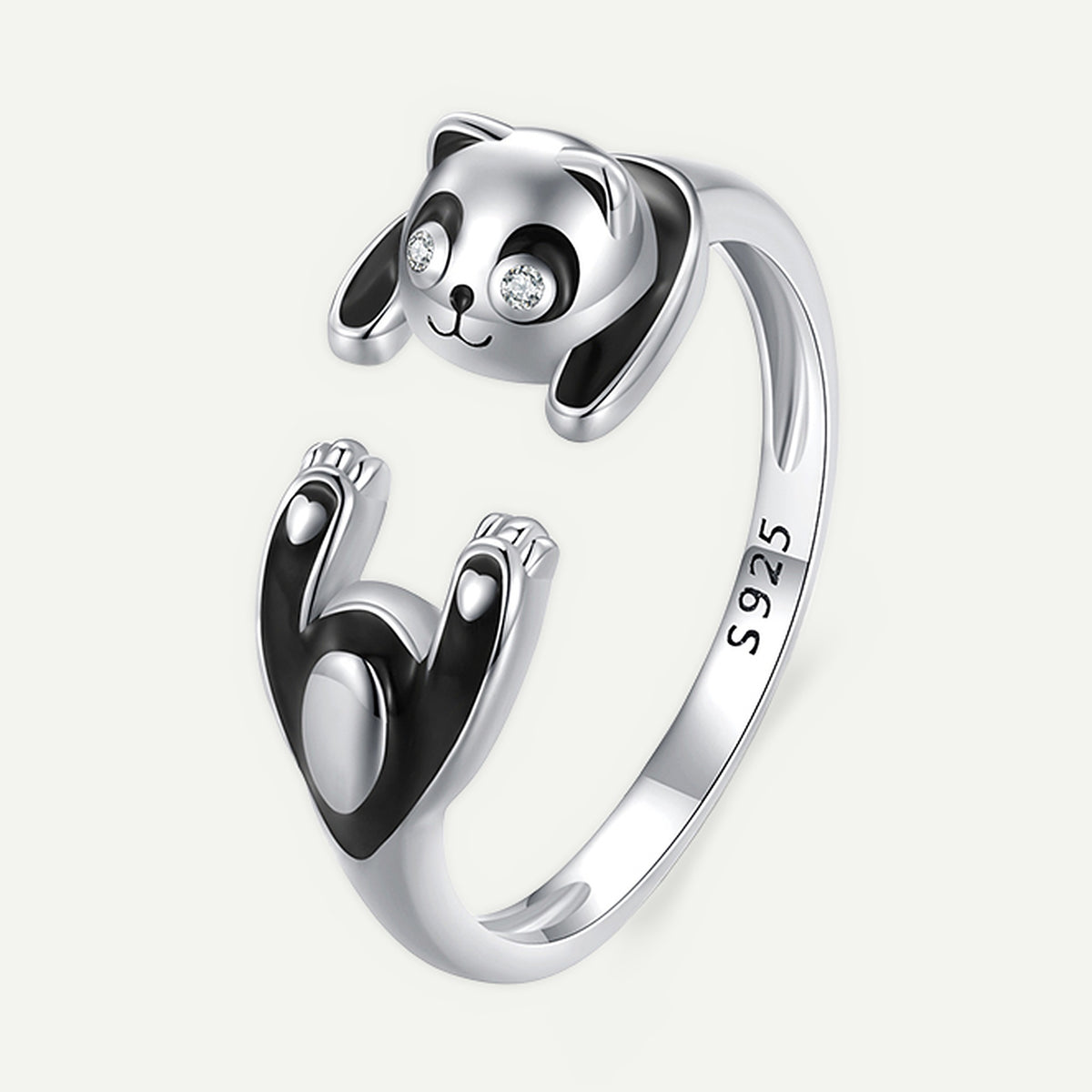 Anillo Plata S925 Panda