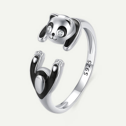 Anillo Plata S925 Panda