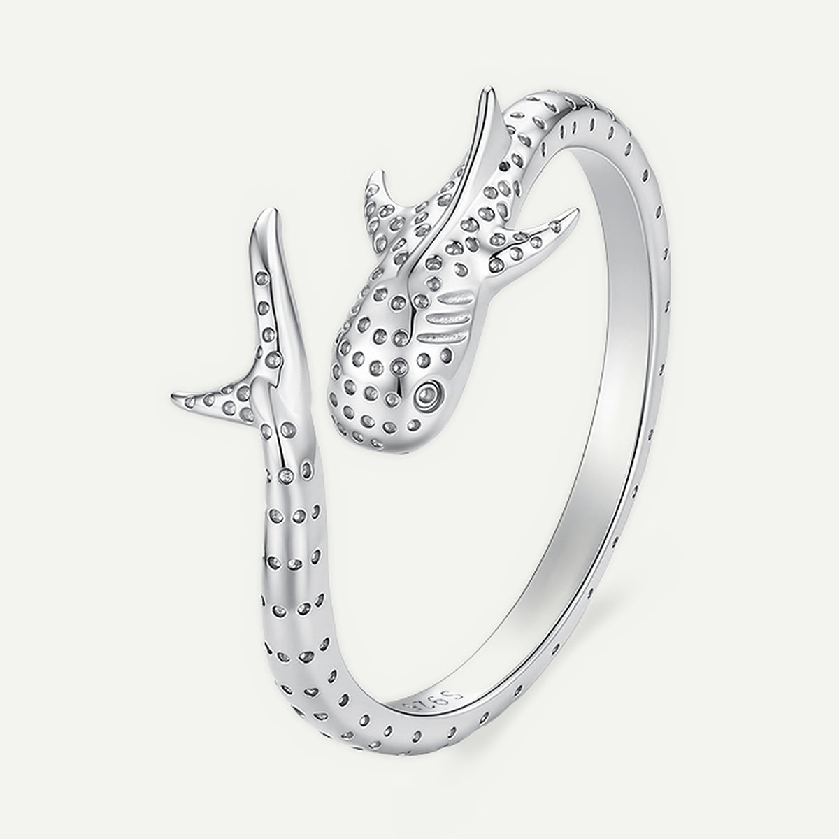 Anillo Plata S925 Tiburón Ballena