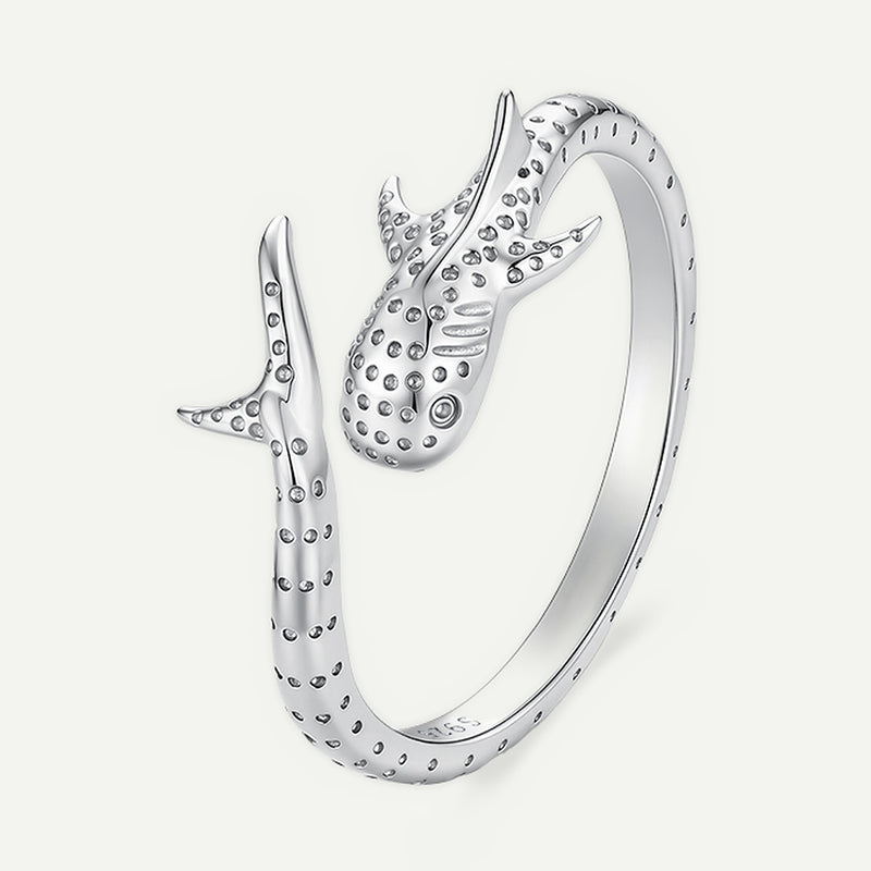 Anillo Plata S925 Tiburón Ballena