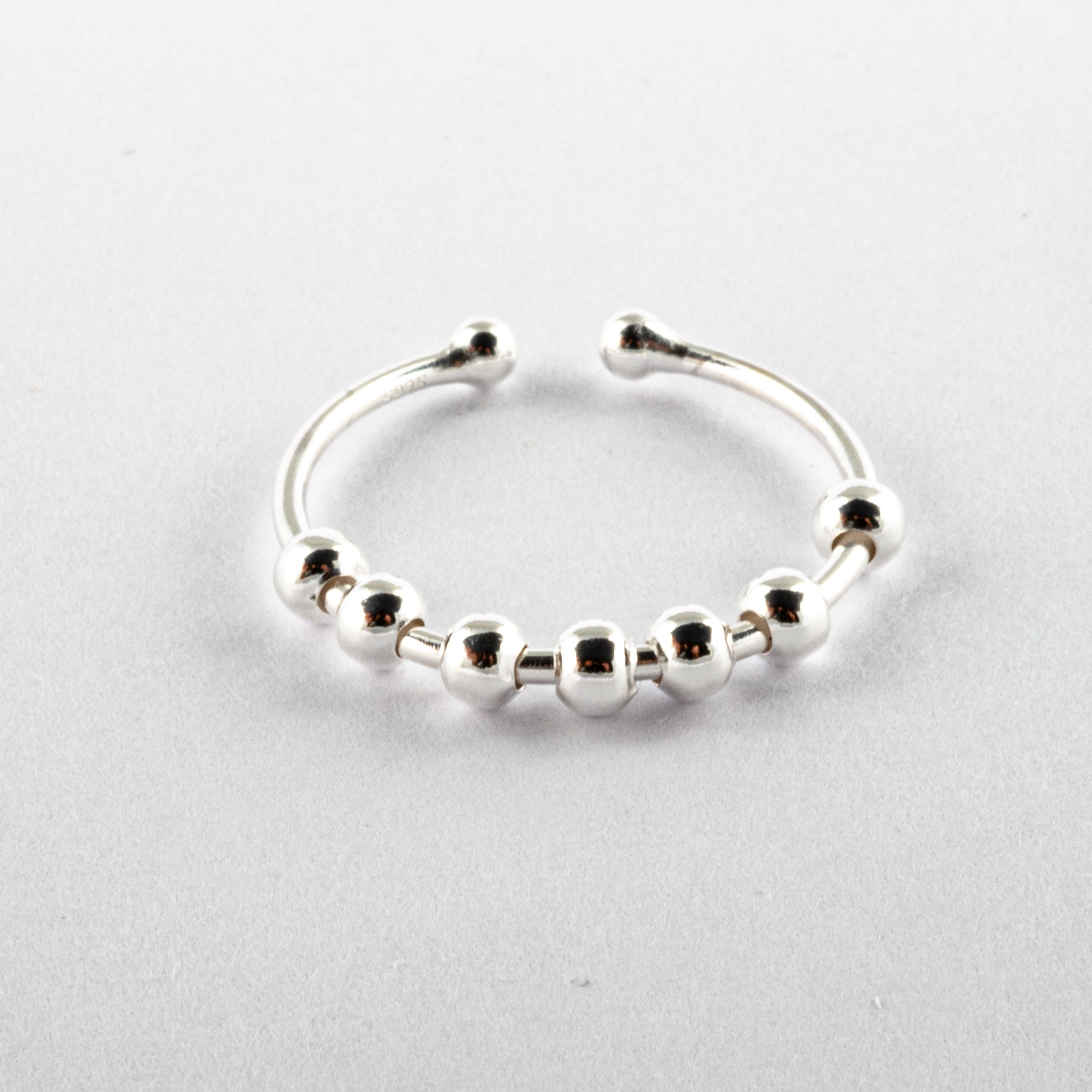 Anillo Anti-Estrés Plata S925 Abaco Plateado