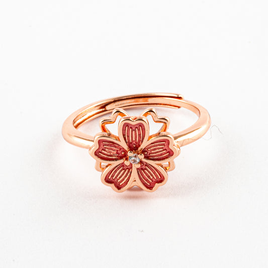 Anillo Anti-Estrés Flor Oro Rosa 2