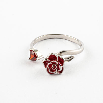 Anillo Anti-Estrés Plata S925 Flor Saphira
