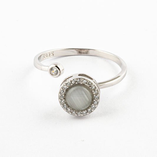 Anillo Anti-Estrés Plata S925 Ópalo Plateado