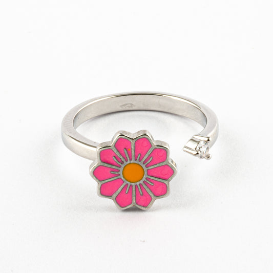 Anillo Anti-Estrés Flor Rosa Sencilla
