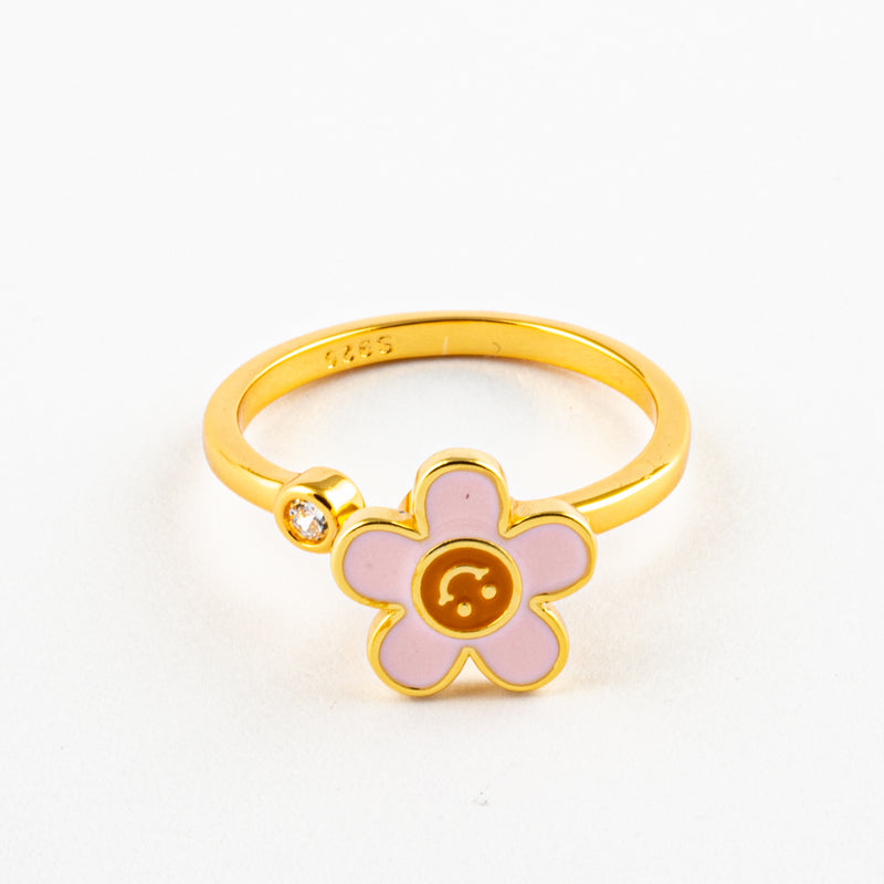 Anillo Anti-Estrés Plata S925 Flor Feliz Dorarda